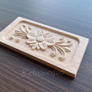Shabby Chic Wood Rosette Applique: Ornate Furniture Embellishment