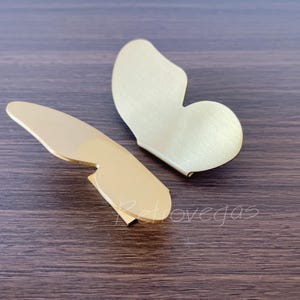 Bouton de tiroir Butterfly en laiton massif : poignée de meuble moderne WMLS331