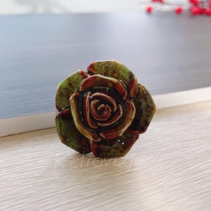 Keramische rozenknop: decoratieve bloemenladeknop WMLS1073