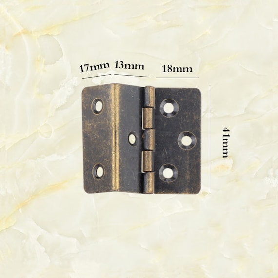 10PCS Antique Brass 25mm Hinges Box Gemel Door & Furniture