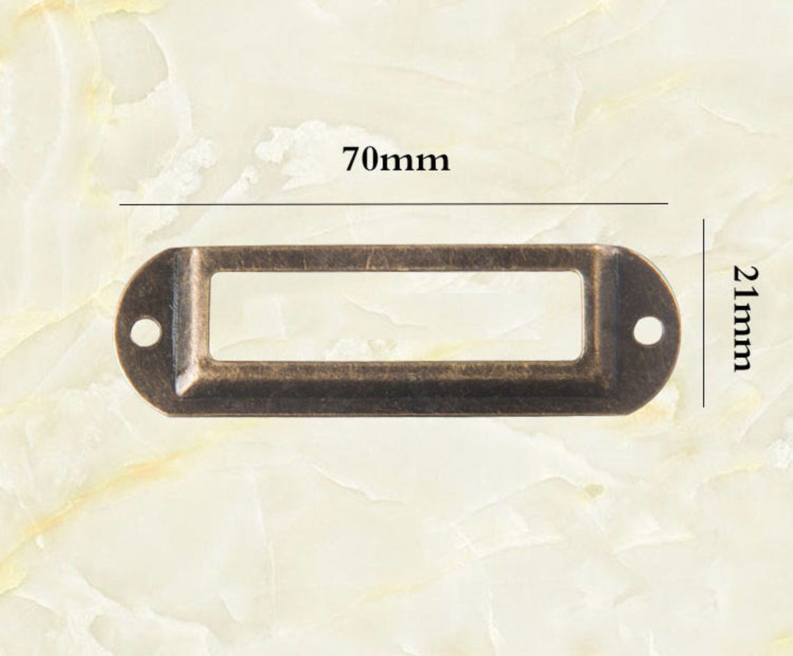 4PCS 70x21mm Antique Bronze Label Drawer Pull Label Holders Etsy