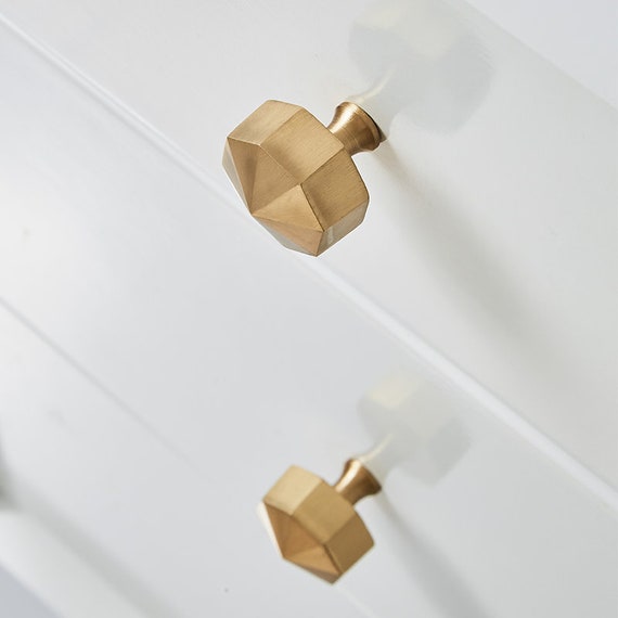 Button Shape Solid Brass Drawer Pull Modern Style Decorative Dresser Knob Drawer Handles Cabinet Knob WMLS345