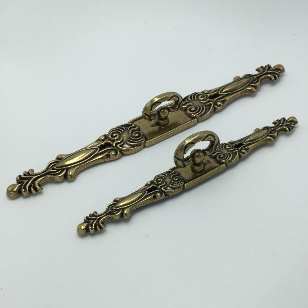 Antique Bronze Drawer Pull Back Plate Pull Decorative Dresser Etsy