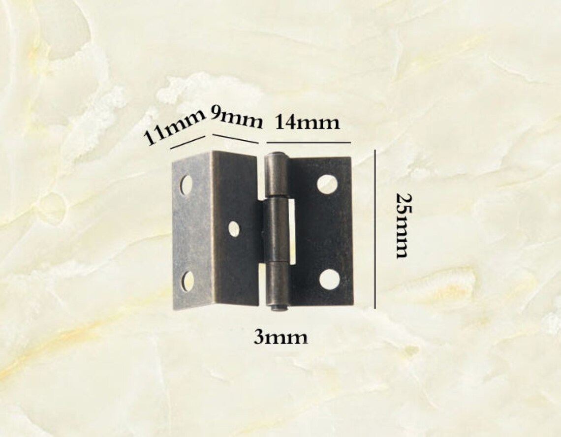 4PCS Antique Brass 25mm Hinges Box Gemel Door & Etsy