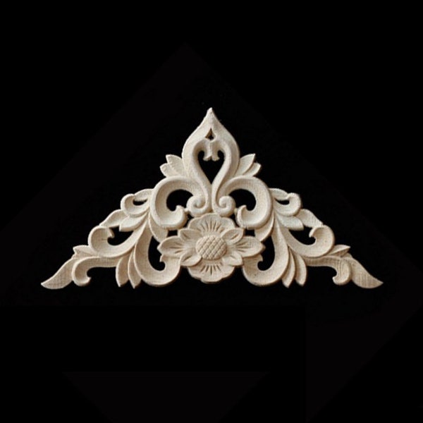 1 Piece Shabby Chic Wood Embellishments Ornate Furniture Apliques Wood Onlay Furniture Trim Supplies WA071