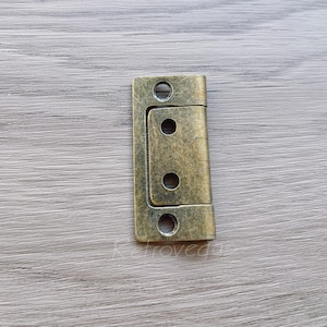 2PCS Antique Brass Cabinet Hinges: Box & Furniture Fittings (24x51mm) HY035
