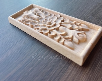 Shabby Chic Wood Rosette Applique: Ornate Furniture Embellishment WA128