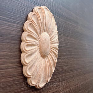 1 Piece Oval Rosette Applique Shabby Chic Wood Embellishments Ornate Furniture Apliques Wood Onlay Furniture Trim Supplies WA131