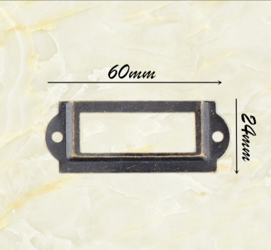 6PCS Bronze 60x24mm Library Label Drawer Pull Label Holders Label