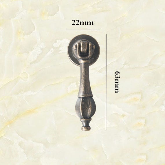 1pc Bronze Vintage Ornate Drop Pulls Small Single Screw Drawer Etsy