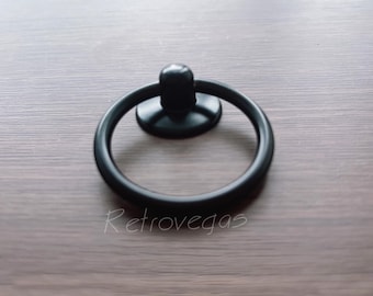 Black Iron Drop Ring Pull: Cabinet Knob Handle (1.7") LS012