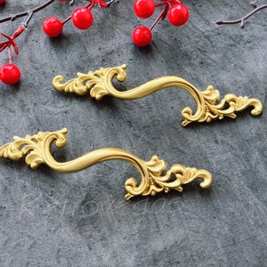 Solid Brass French Shabby Dresser Drawer Pull Handle (3.75"/2.5") WMLS797