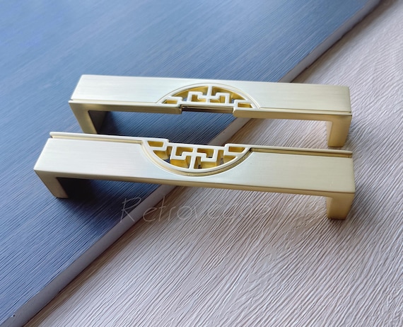 gold drawer pulls for dresser Brushed Gold Cabinet Bar Pulls
