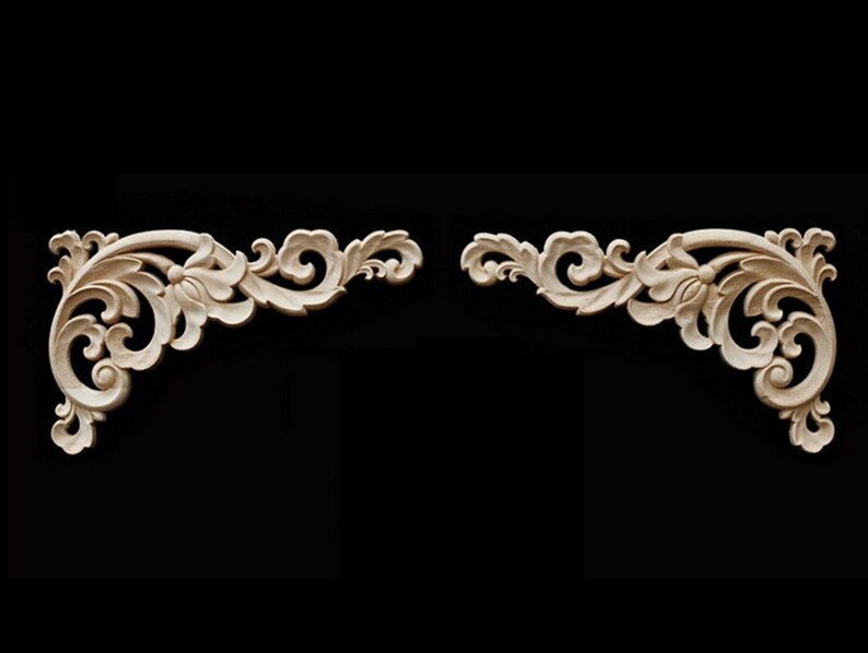 Shabby Chic Wood Embellishments Ornate Furniture Apliques Wood Etsy