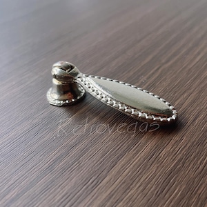 Silver Drop Bail Pull: Iron Cabinet Knob (1Pc) LS587
