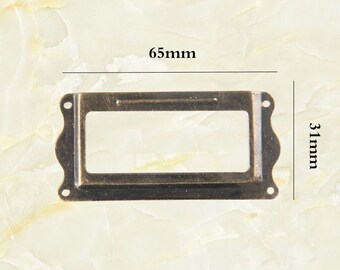 4PCS 65X31mm Antique Bronze Label Drawer Pull Label holders Label Frames Just Add Label LS337