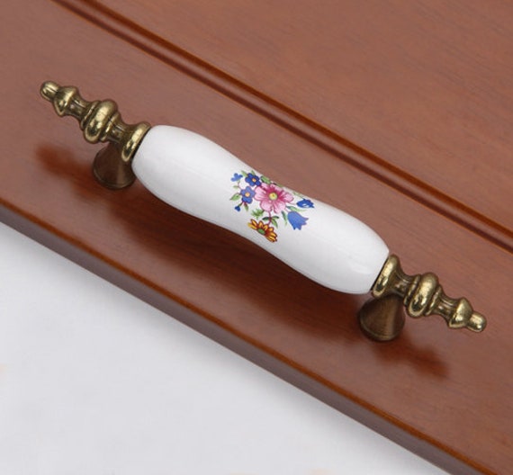 Ceramic Drawer Pull Decorative Dresser Drawer Handles Wmls022 Etsy