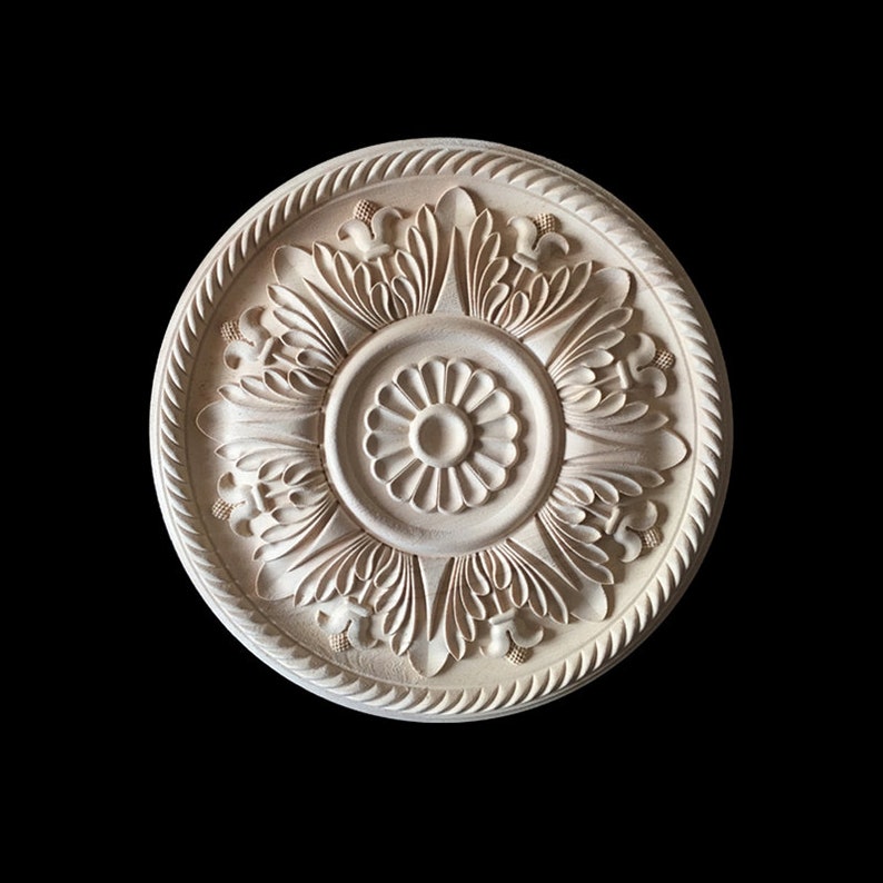 1 Piece Round Rosette Applique Shabby Chic Wood Embellishments | Etsy