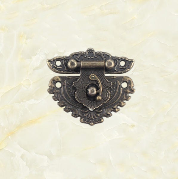 GTHER 2-Piece Antique Bronze Latch Hasp – Vintage Buckle Hardware For Wooden Boxes, Drawers, Cabinets, 55x48mm With Screws