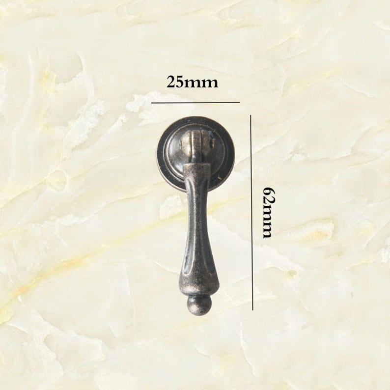 1PC Bronze Vintage Ornate Drop Pulls Small Single Screw Drawer Etsy