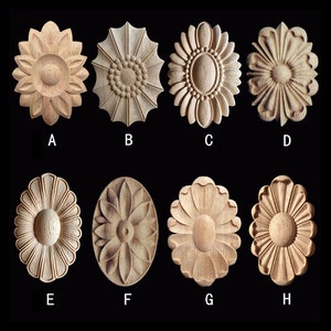 1 Piece Oval Rosette Applique Shabby Chic Wood Embellishments Ornate Furniture Apliques Wood Onlay Furniture Trim Supplies WA131