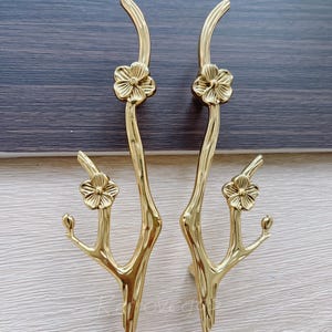 Flower Solid Brass Drawer Pull Cupboard Handle Kitchen Pull Decorative Knob Drawer Handle Modern Furniture Hardware WMLS549