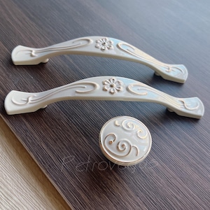 5&quot; 3.75&quot; Hole Center Ivory Gold Drawer Pull Decorative Cabinet Drawer Handle WMLS211