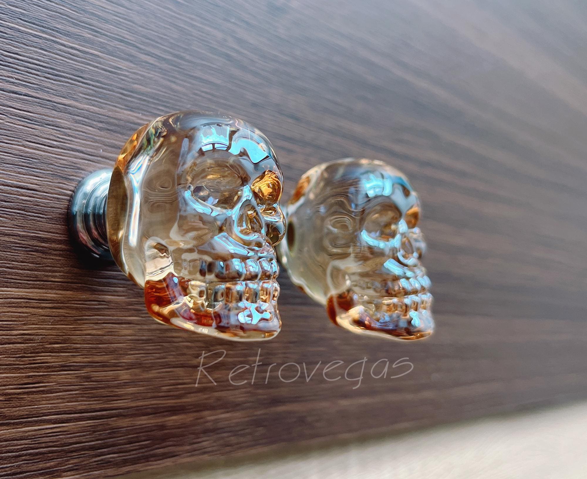 Crystal Skull Knob: Decorative Glass Drawer Pull