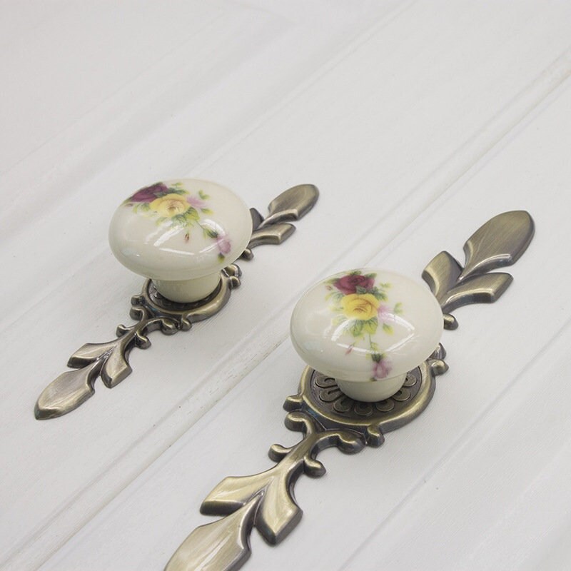 Home & Living Ceramic Knob Backplate Drawer Pull Morden Style