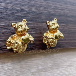 Solid Brass Bear Drawer Pull: Modern Cabinet Knob WMLS584