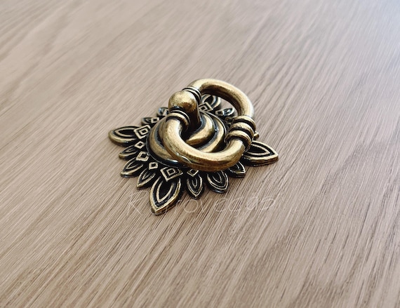 gold jacket mens fancy dress Unlacquered Brass Maya Round Ring Pull Cabinet Knob main image 1