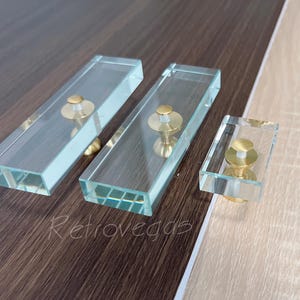 Crystal Brass Drawer Pull: Modern Cabinet Knob, Transparent Accent WMLS330