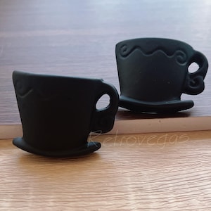 Pomello per mobile in lega metallica con design a tazza nera - Lunghezza 2,05" WMLS980