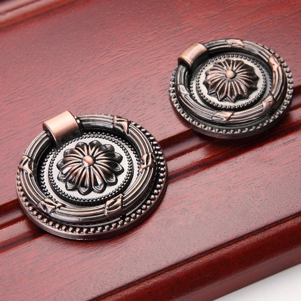 Antique Drop Ring Drawer Knob Shabby Chic Decorative Dresser Drawer Pull FSLS044