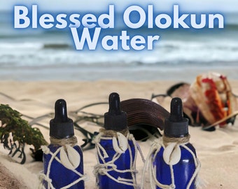 Authentisches Olokun-Wasser || 2oz || Kleine Charge von Child of Olokun || Stabilität – Wohlstand – Träume – Meditation – Egun – Reinigung ||