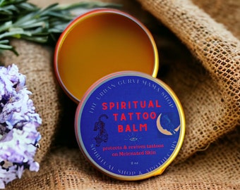 Spiritual Tattoo Balm for Melanated Skin || 2oz - Herbal Infused || For New or Old Tattoos ||