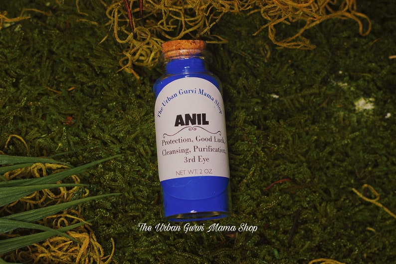 Blessed Anil Powder in Apothecary Corked Vial Hand-ground Bolsa De Añil Indigo Balls Hoodoo Blue 2 oz