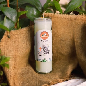 Prepared Ancestor (Egun) 7 Day Altar Candle || Increase Communication with Spirits - Veneration - Espiritismo || Santeria, Ifa, Lukumi
