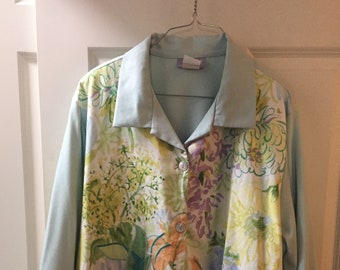 Vintage Southern Stitches and More Floral Jacket Size XL w/Pockets