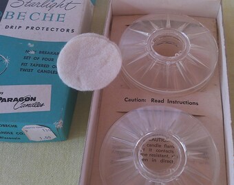 Vintage Paragon Starlight Bobeche Candle Drip Protectors MCM Box