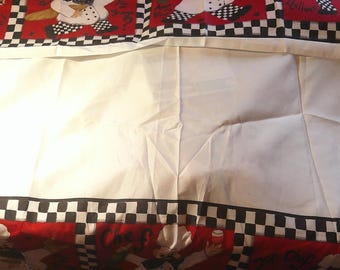 Vintage Chef Kitchen Curtains Tier & Valance Set Rod Pocket 60x36