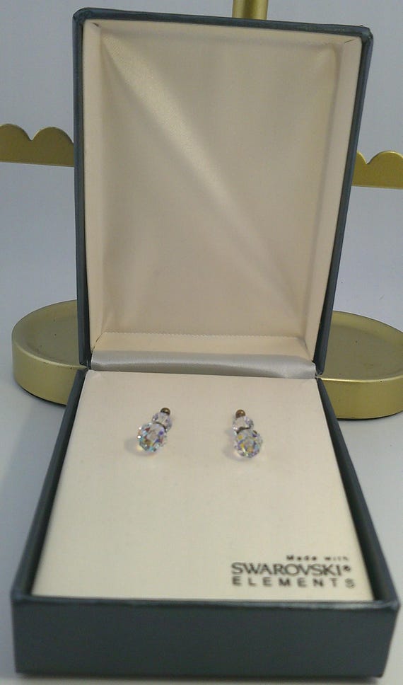 Vintage Swarovski Elements Dangle Drop Earrings P… - image 3