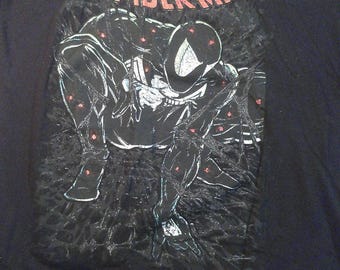 Marvel Spider-Man Black Suit Symbiote Graphic Tee L Cotton