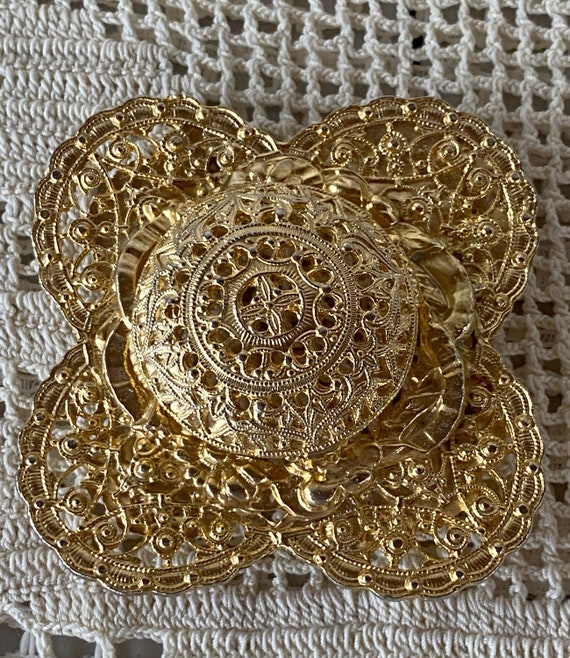 Vintage Large Gold Tone Belt Buckle