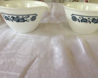 Vintage 1972 "Old Town Blue" Sugar and Creamer Set