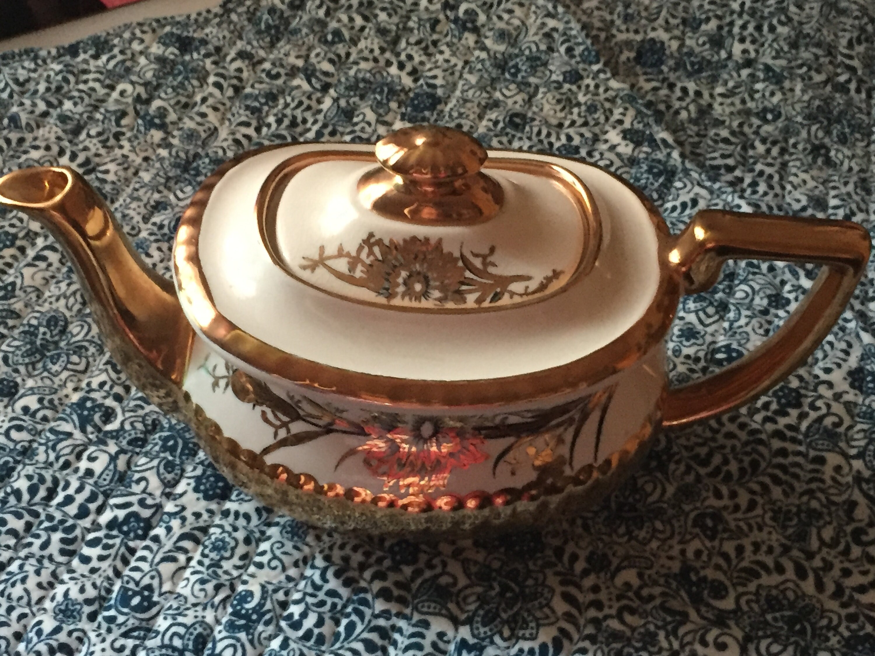 Vintage Heavy Gilded Gibson England Teapot N707 Etsy