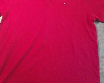 Tommy Hilfiger Red Polo Shirt NWT Cotton Small Tear