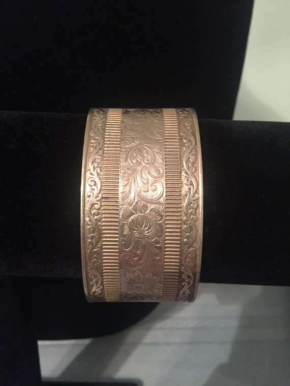 Antique Brass Engraved Cuff Bracelet