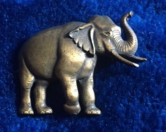 Antique Gold Colored Elephant Brooch