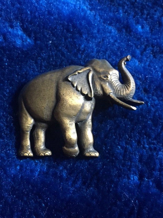 Antique Gold Colored Elephant Brooch